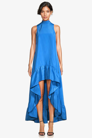 The Yolanda | Peacock Blue High-Low Maxi Gown