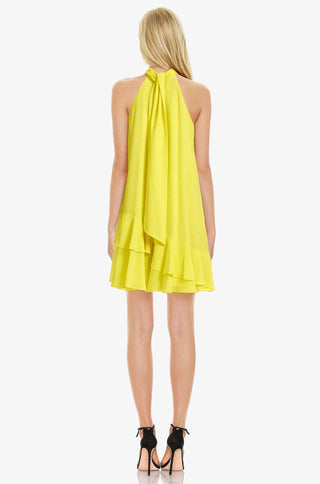 The Ava | Lemon Ruffle Halter Neck Cocktail Dress