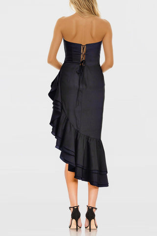 The Penelope | Strapless Rose Cocktail Dress