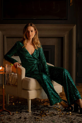 The Frankie | Emerald Green Sequin Pant