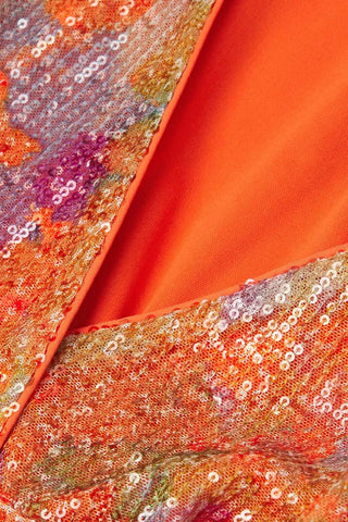 One33 SocialOrange Sequin Printed Mini Wrap Dress