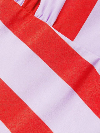 The Gigi | Pink and Lilac Striped V-Neck Maxi Dress