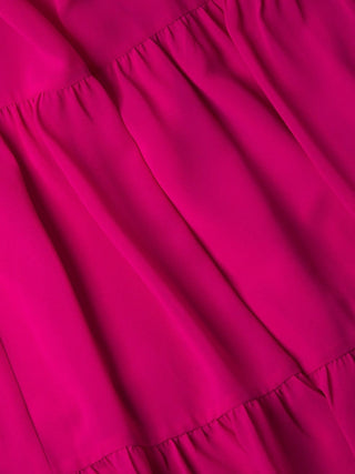 One33 SocialFuchsia Chiffon Boho Gown with Sleeve Accents