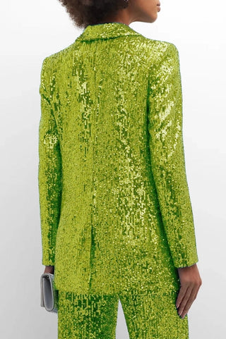 The Starling | Lime Sequin Blazer