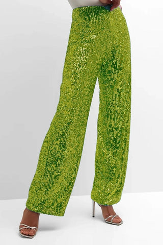 The Starling | Lime Sequin Pant