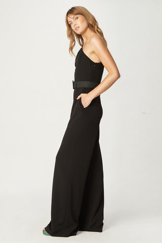 One33 SocialCold Shoulder Black Fitted Sexy Jumpsuit