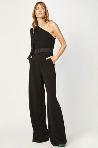 One33 SocialCold Shoulder Black Fitted Sexy Jumpsuit