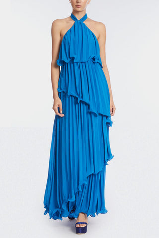 The Ariel | Blue Pleated Gown