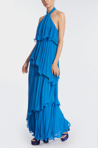 The Ariel | Blue Pleated Gown