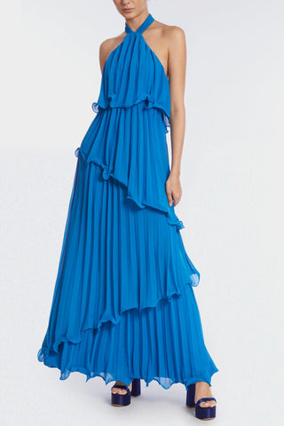The Ariel | Blue Pleated Gown