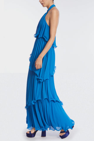 The Ariel | Blue Pleated Gown